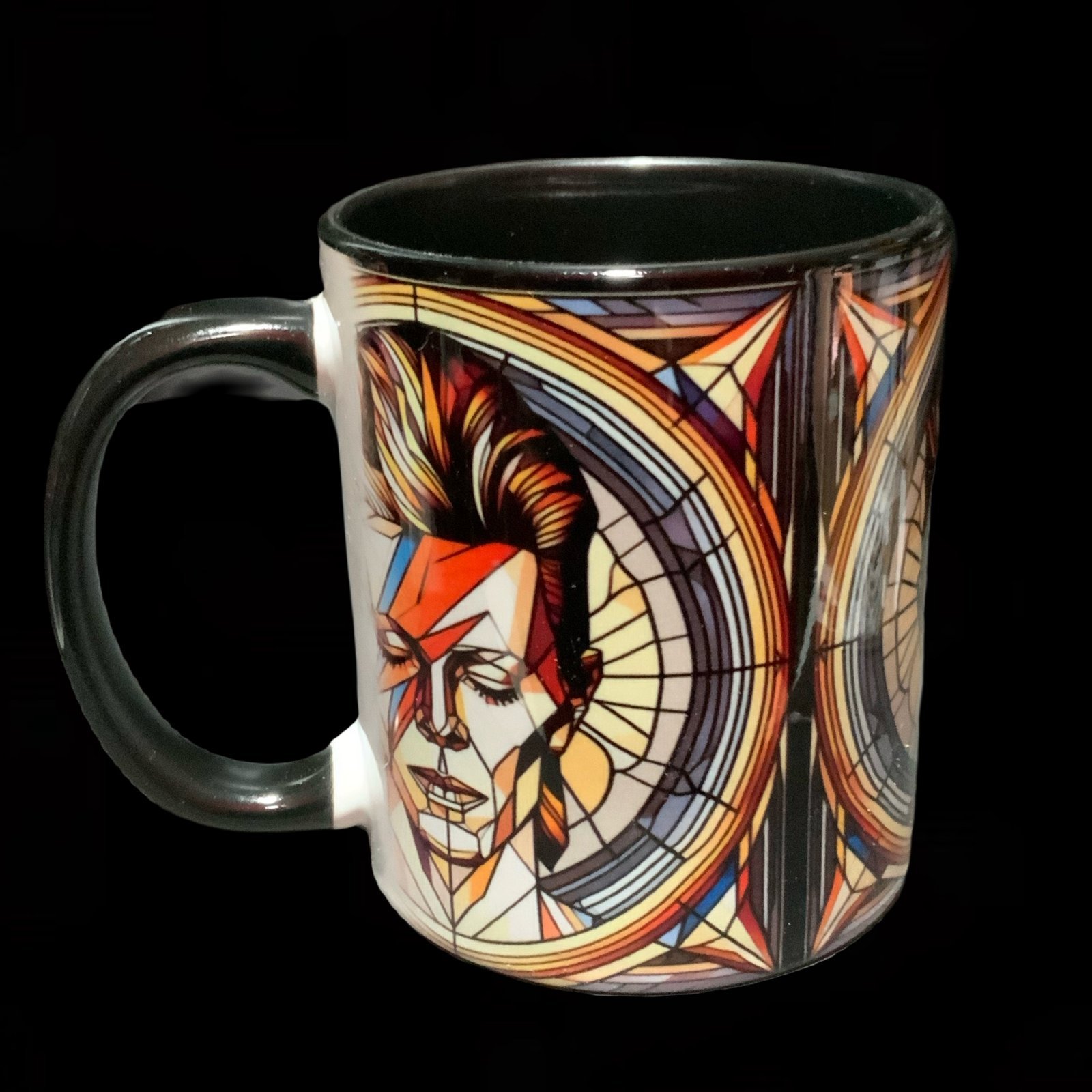 Taza Bowie 2 foto detalles de lado, taza de ceramica Bowie - smaap