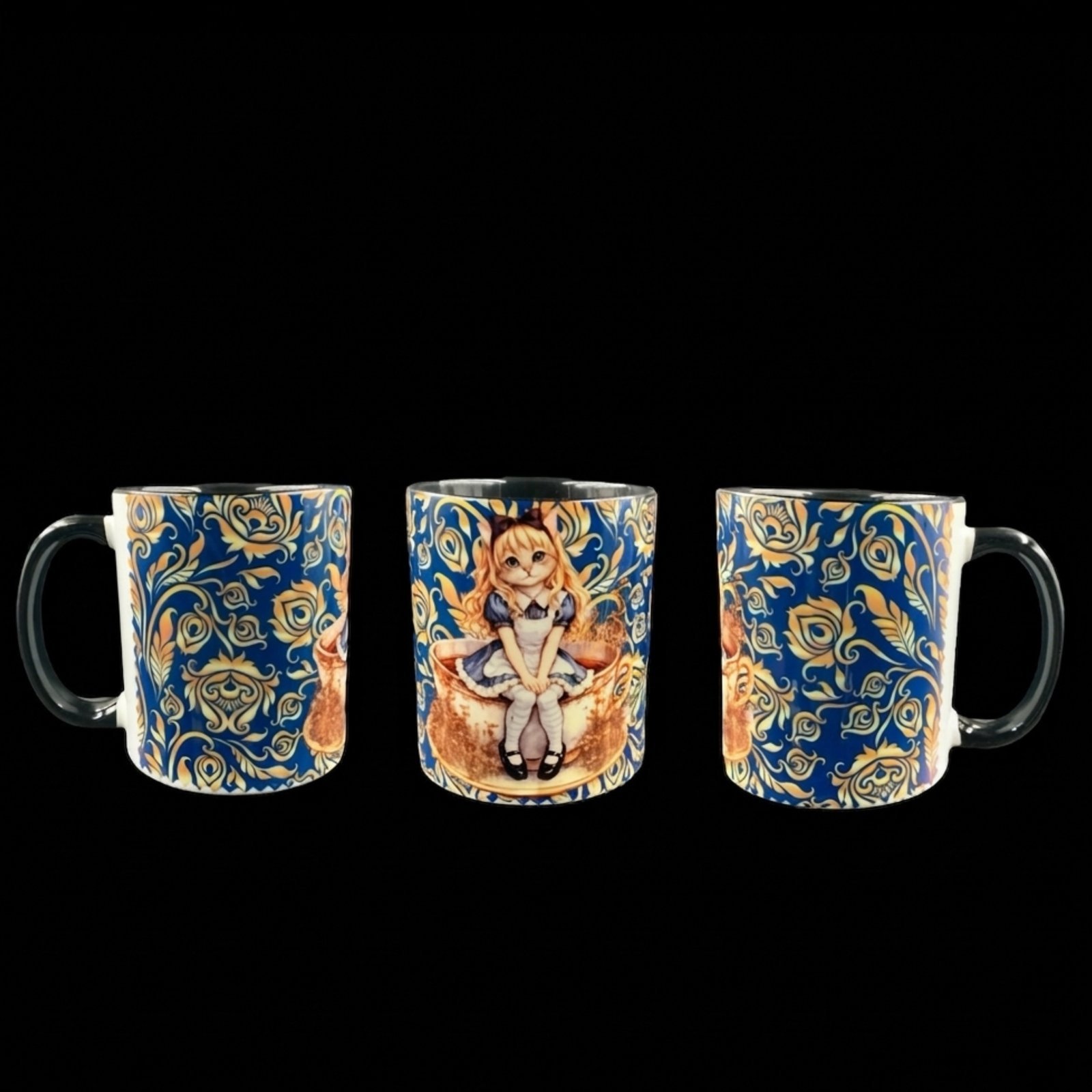 Taza la gata Alicia 4 Taza Gata Alicia, ceramica, vista desde todos sus lados