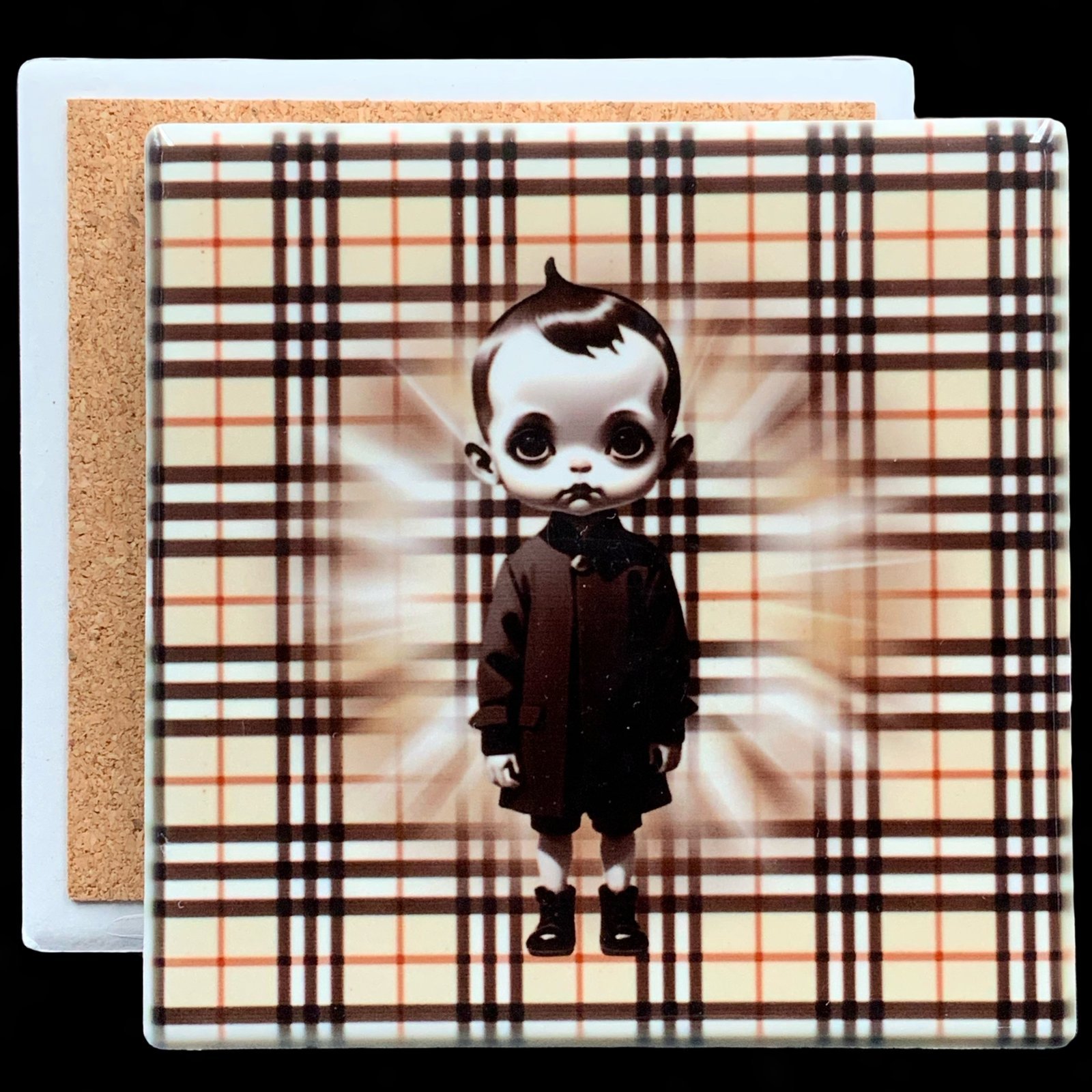 Posavasos Teo burberry 1 Posavasos de cerámica con diseño TEO burberry - Smaap