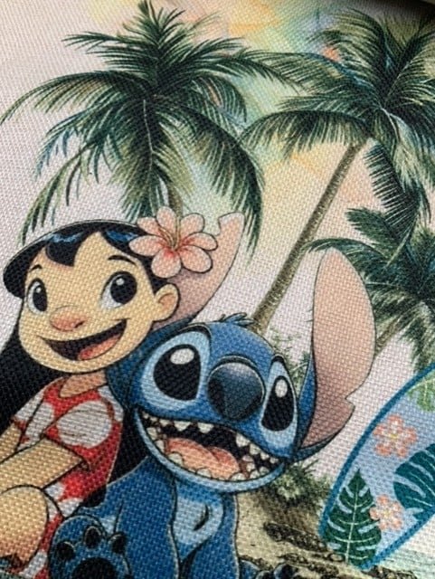 Tote bag Lilo y Stitch 2 tote bag lilo y stich, foto detalle de cerca del diseño