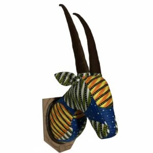 Cabeza de antílope con tela africa