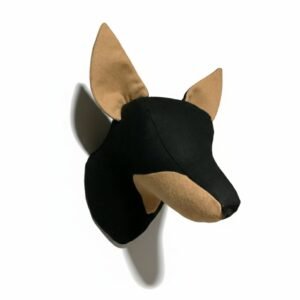 Cabeza de perro pincher de tela