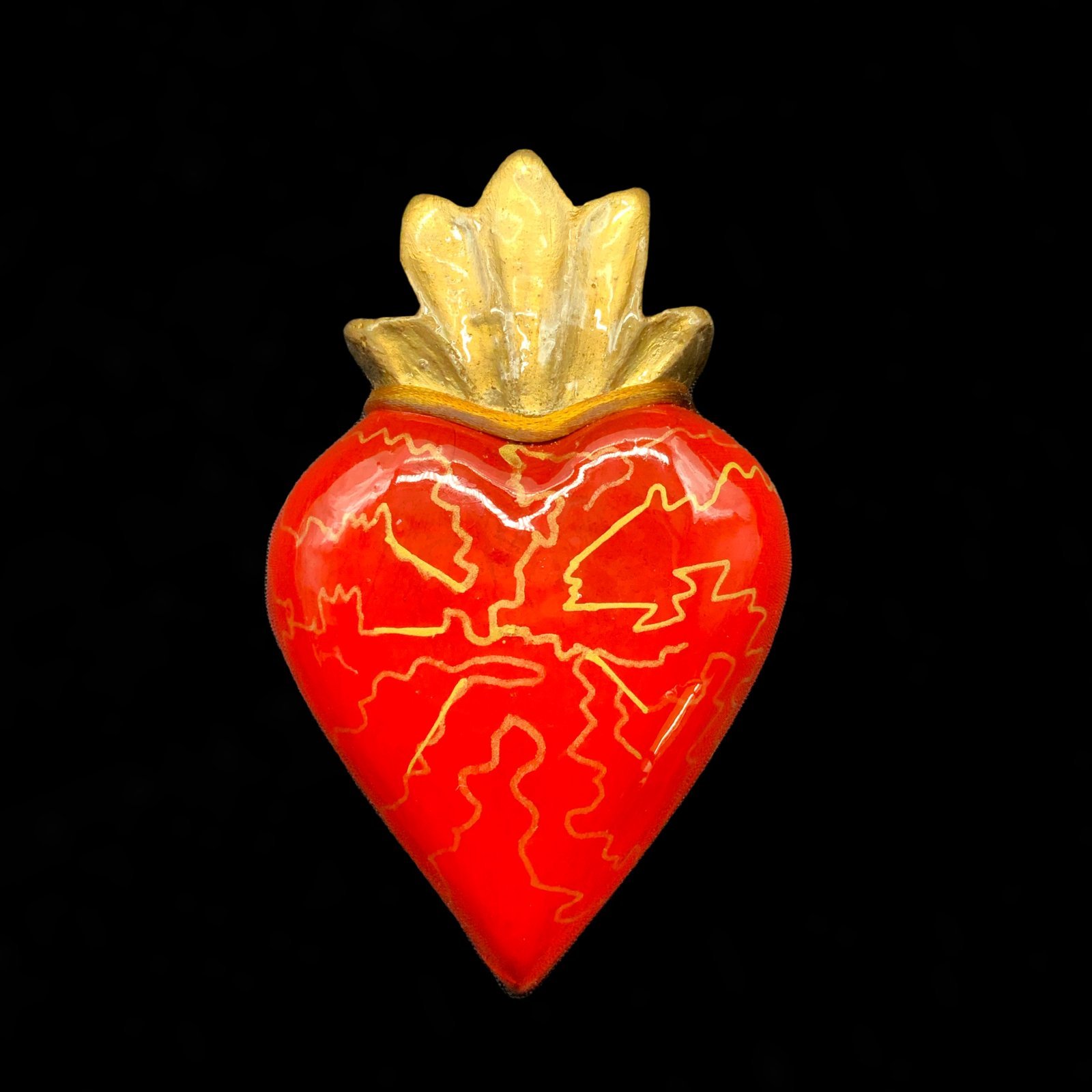 Corazón decorativo mod2 1 corazón decorativo rojo, hecho a mano, decoracion de pared