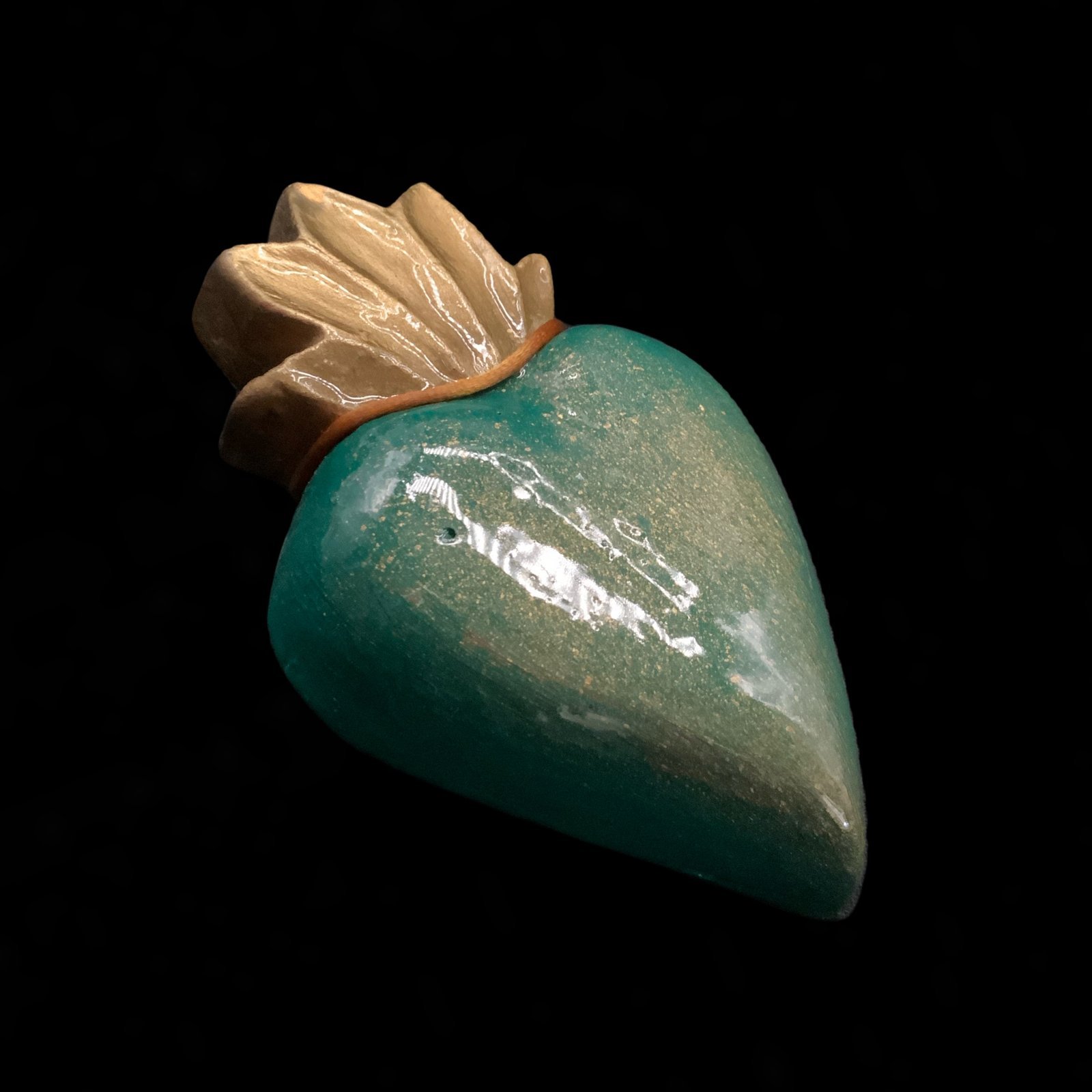 Corazón decorativo verde y oro 3 Corazón decorativo verde y oro - Imagen 3