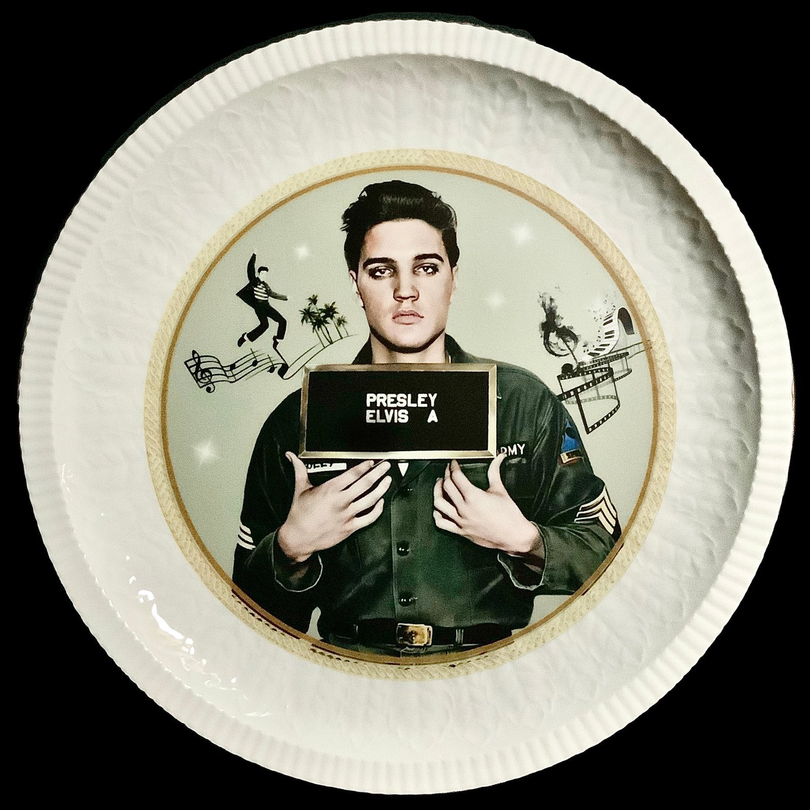Plato decorativo Elvis 1 plato decorativo vintage modificado con ilustración de Elvis Presley, decoracion de pared, decora con platos, smaap