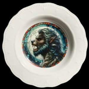 Plato decorativo hombre lobo