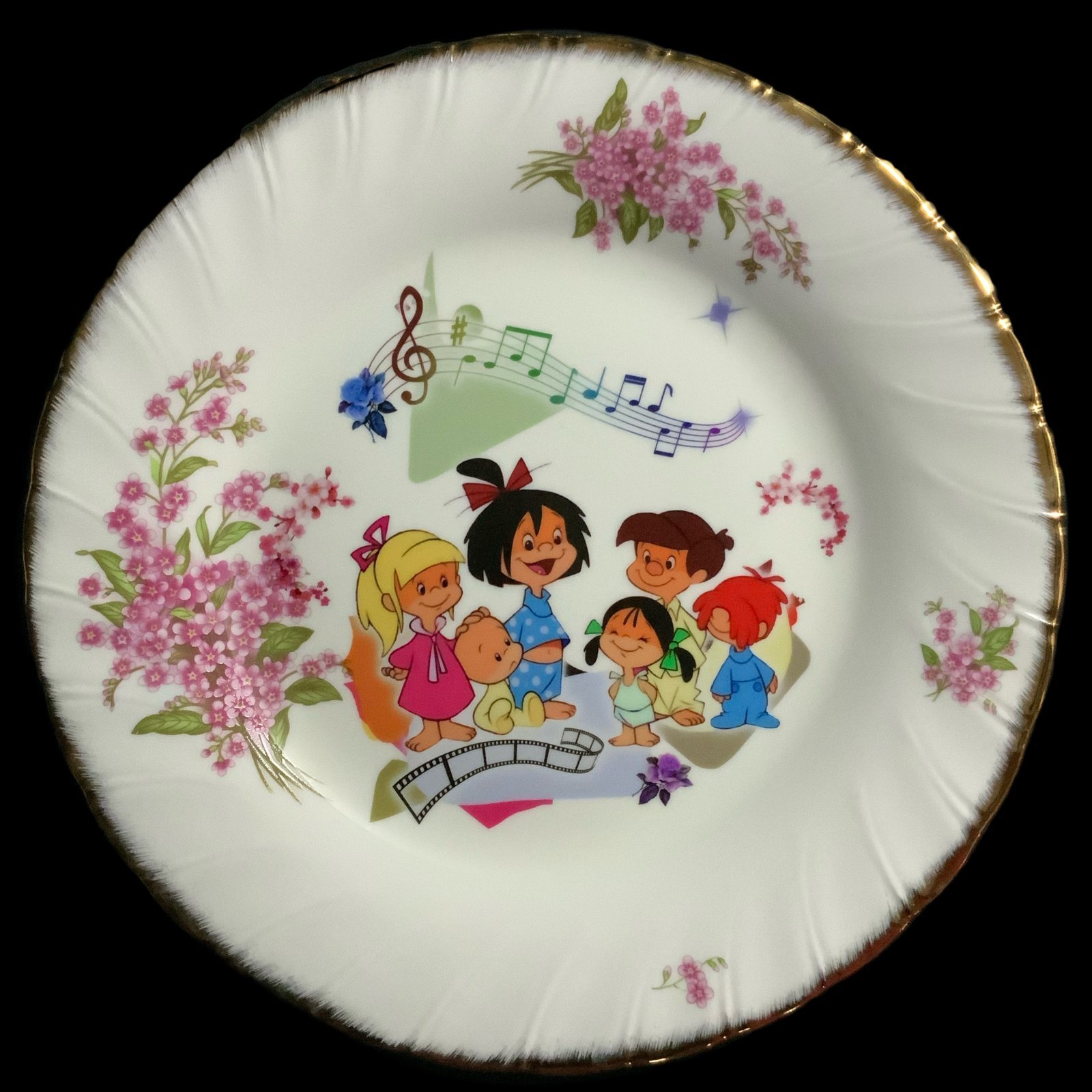 Plato decorativo Telerín 1 plato decorativo vintage modificado con ilustración de la adorable familia telerin, decoracion diferente y unica - smaap