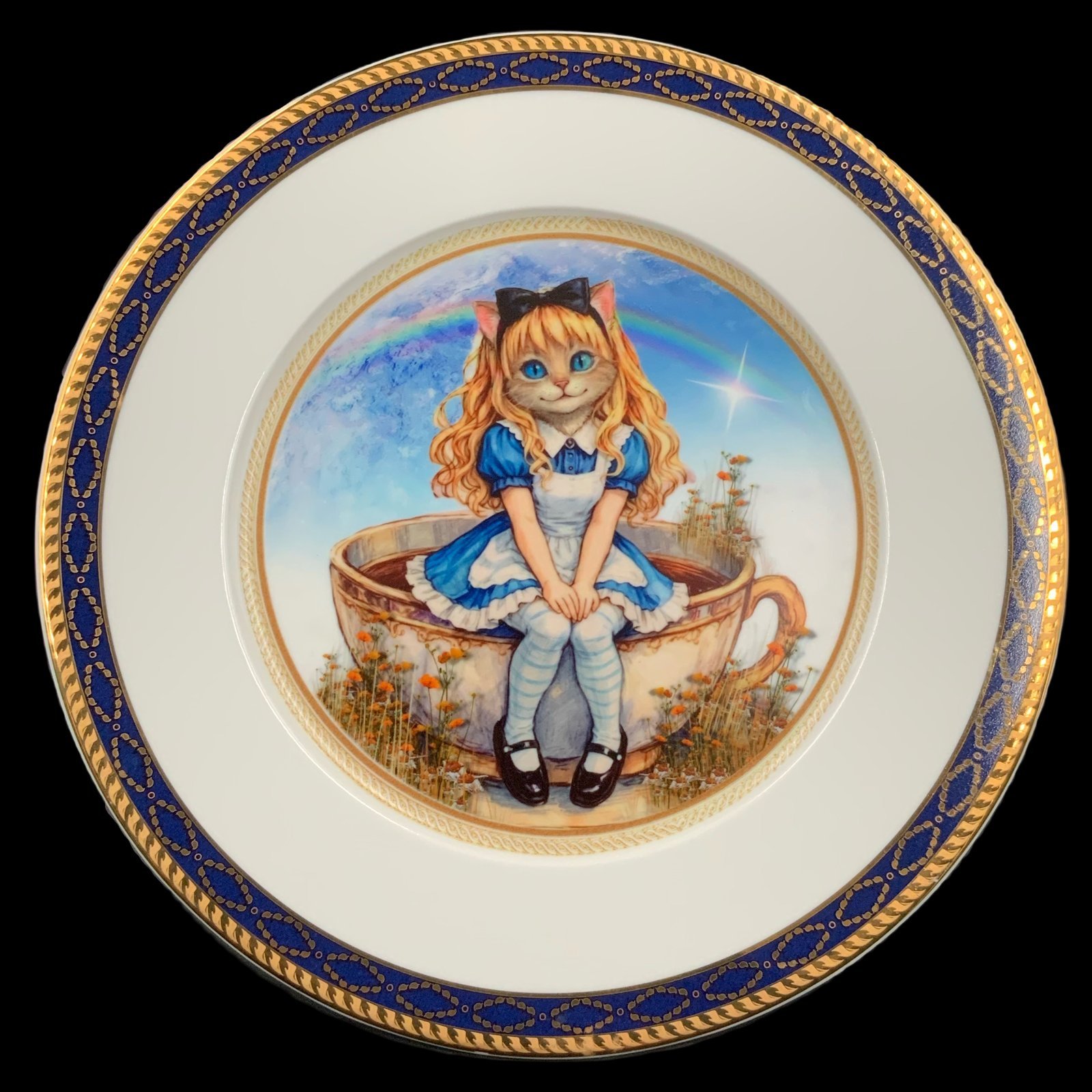 Plato decorativo la gata Alicia 1 plato decorativo inspirado en alicia en el país de las maravillas - smaap