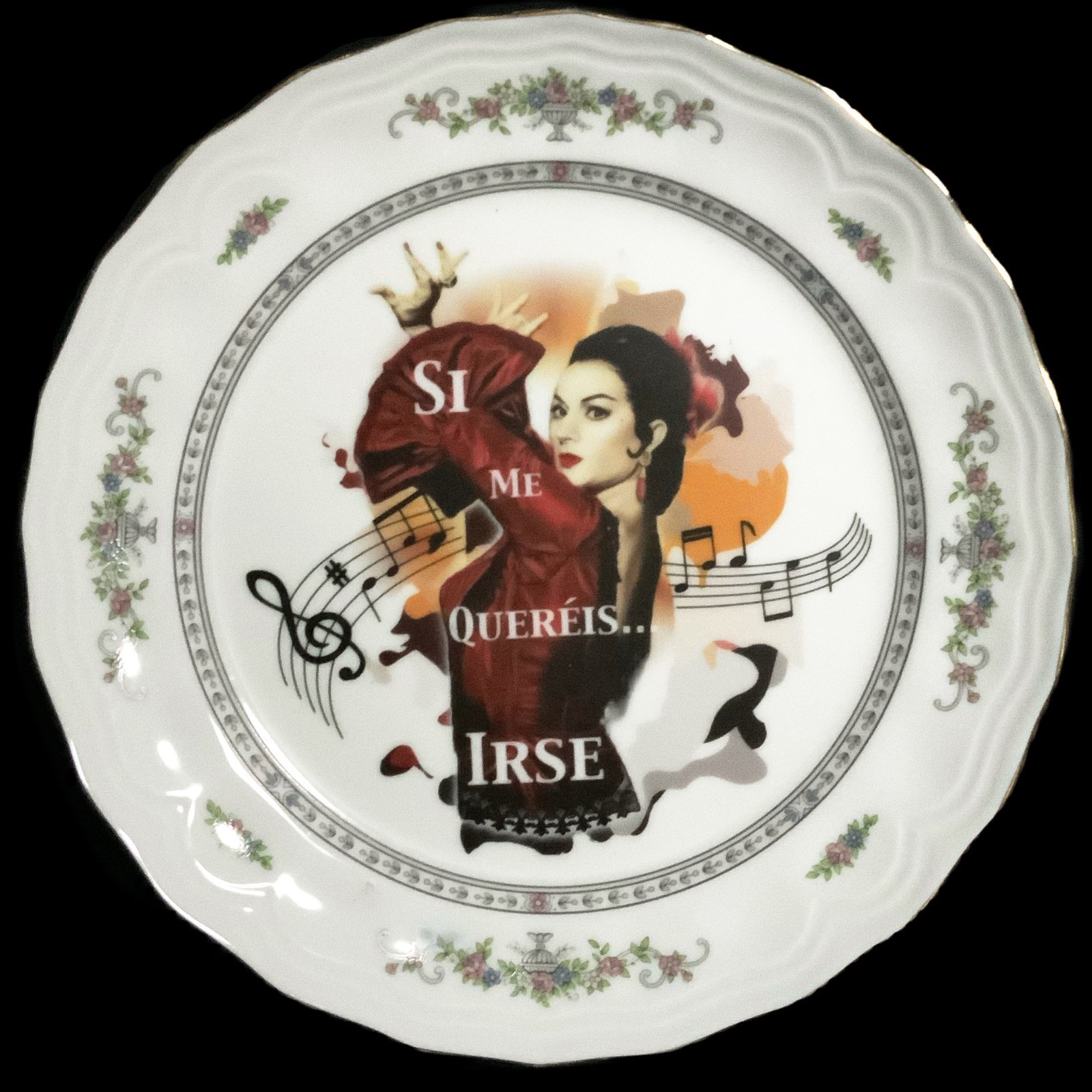 Plato decorativo Lola irse 1 plato decorativo vintage, modificado e inspirado en la gran Lola Flores, decoracion diferente y unica - smaap