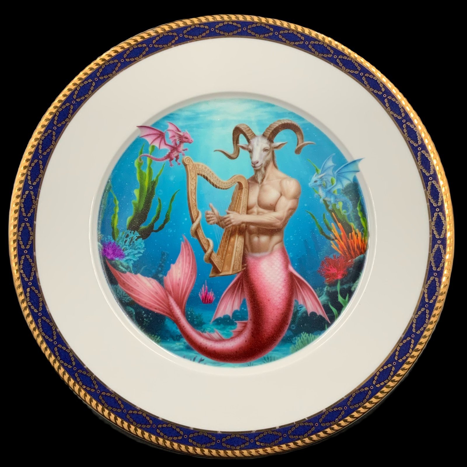 Plato decorativo tritón montés 1 plato decorativo con collage de un triton