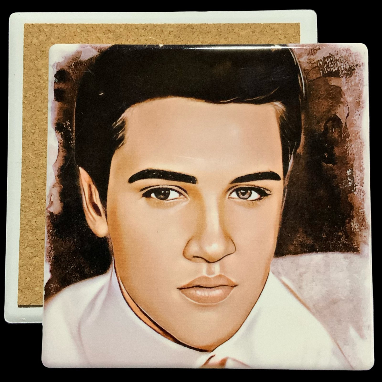 Posavasos Elvis Presley 1 Posavasos de Cerámica con ilustración de Elvis Presley - smaap