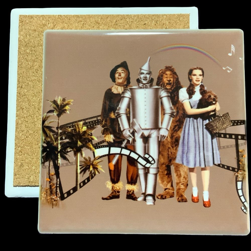 Posavasos el mago de oz 1 Posavasos de Cerámica con diseño collage inspirado en el mago de oz, cine - colección - smaap