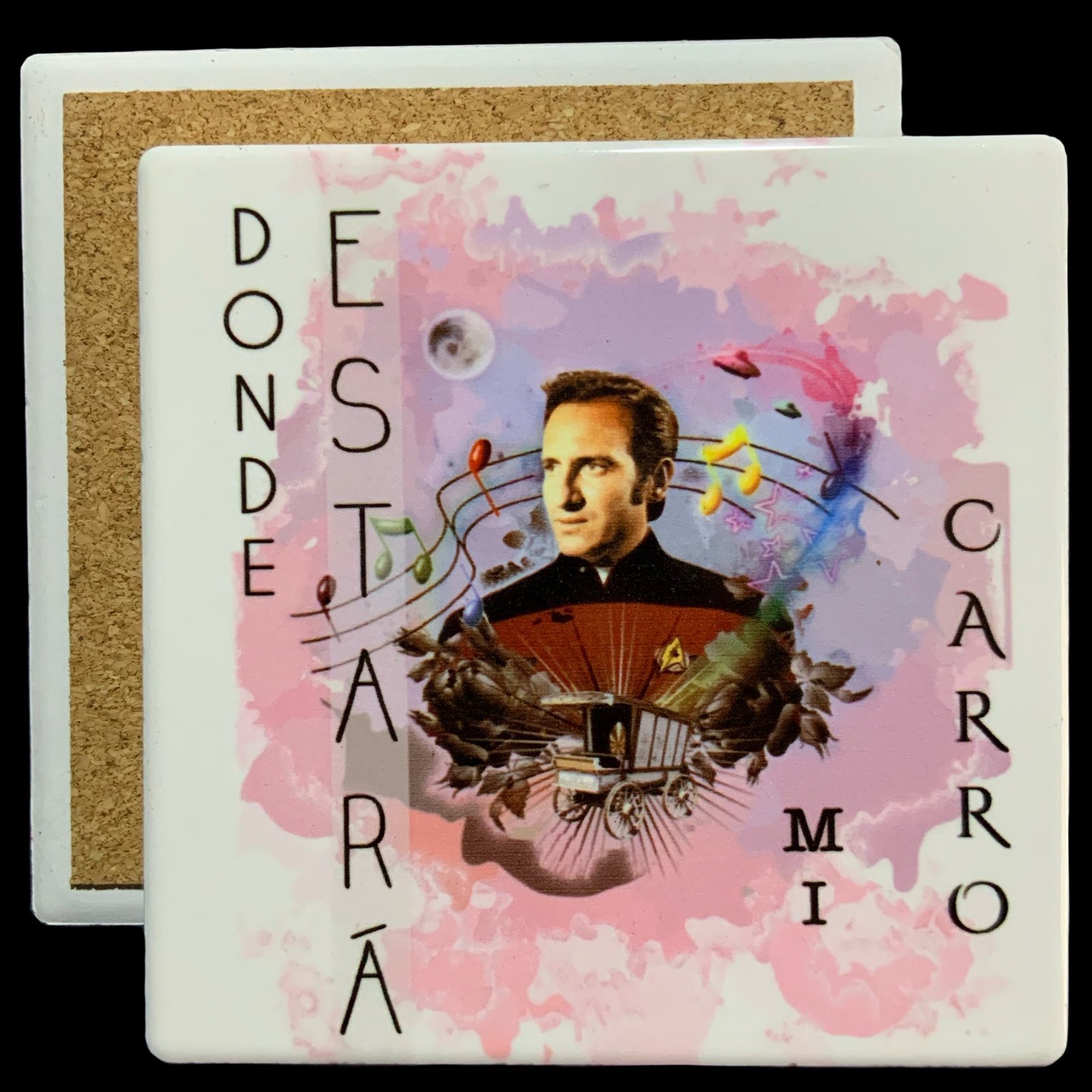 Posavasos Manolo Escobar 1 posavasos de ceramica inspirado en el cantante manolo escobar, tamaño 10x10 cm