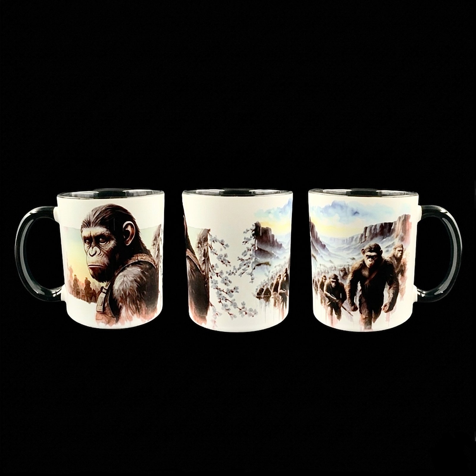 Taza planeta de los simios 4 Taza Planeta de Los Simios, ceramica, vista general de todos sus lados