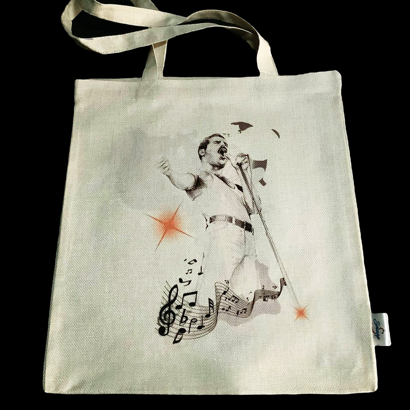 Tote bag Freddie Mercury 1 tote bag con diseño de freddie mercury - arte textil
