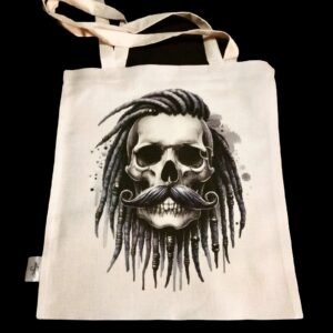 Tote bag calavera con rastas