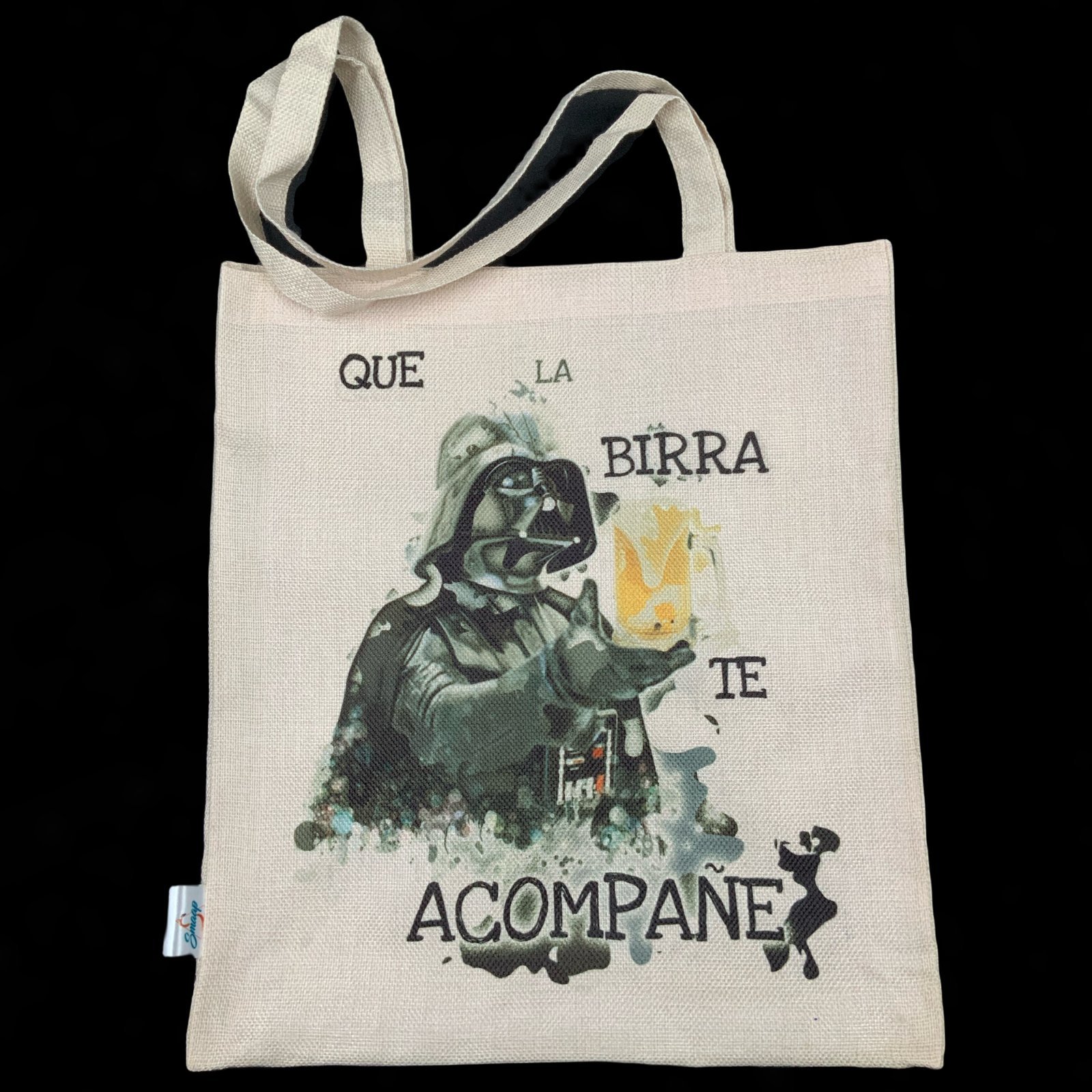 Tote bag que la birra te acompañe 1 tote bag con diseño de darth vader
